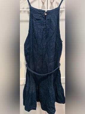 Rails Navy Denim Sleeveless Braided-Waist Sundress Size S